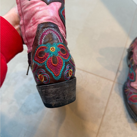 Old Gringo Pink and Brown Floral Ankle Boots - Picture 8 of 11